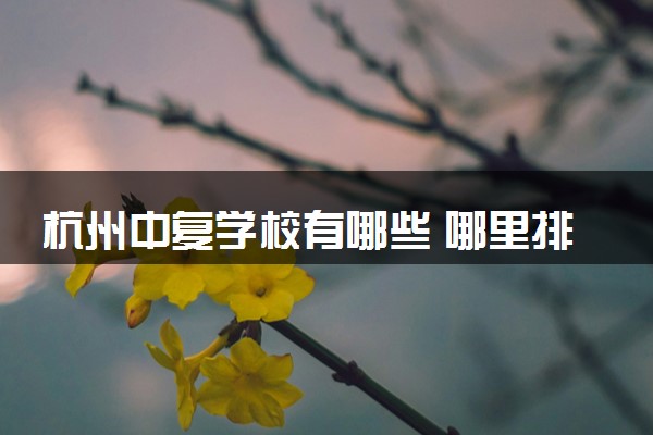 杭州中复学校有哪些 哪里排名比较好的