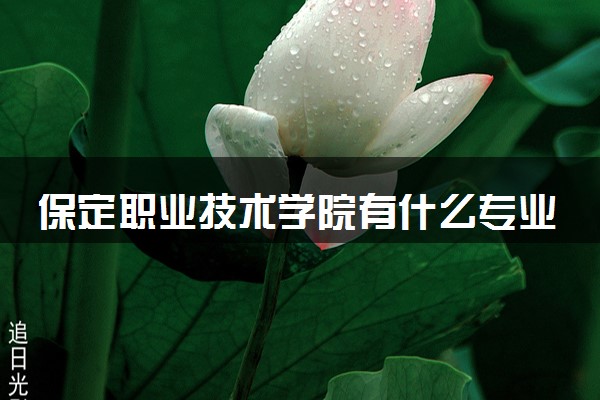 保定职业技术学院有什么专业