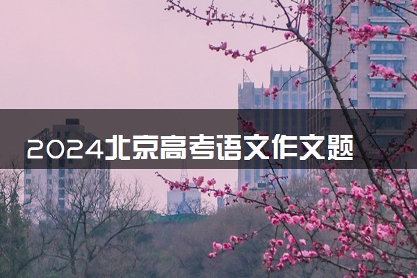 2024北京高考语文作文题目预测及范文