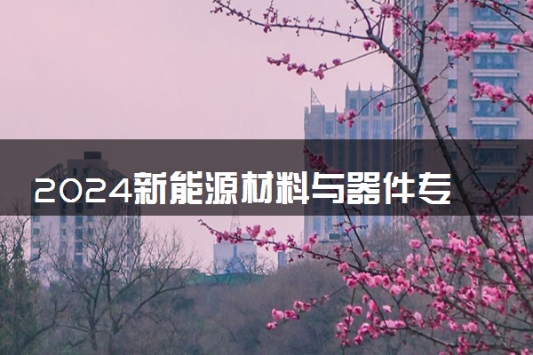 2024新能源材料与器件专业大学全国排名及录取最低分数线