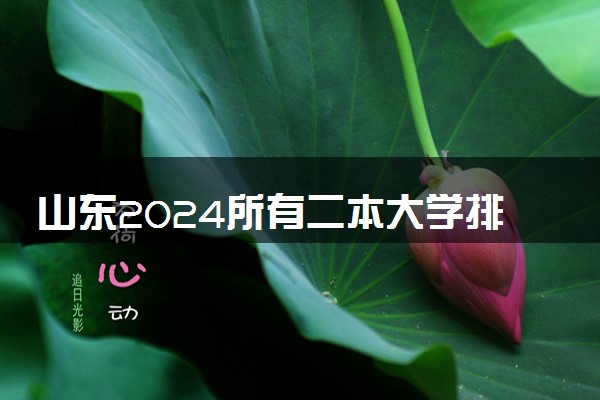 山东2024所有二本大学排名最新 二本院校排行榜