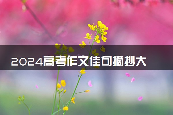 2024高考作文佳句摘抄大全 满分作文金句整理