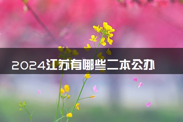 2024江苏有哪些二本公办大学名单 哪些值得推荐