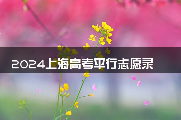 2024上海高考平行志愿录取规则及录取顺序