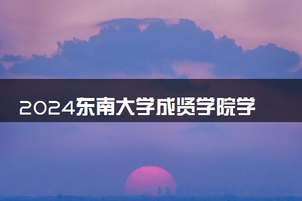 2024东南大学成贤学院学费多少钱一年 各专业收费标准