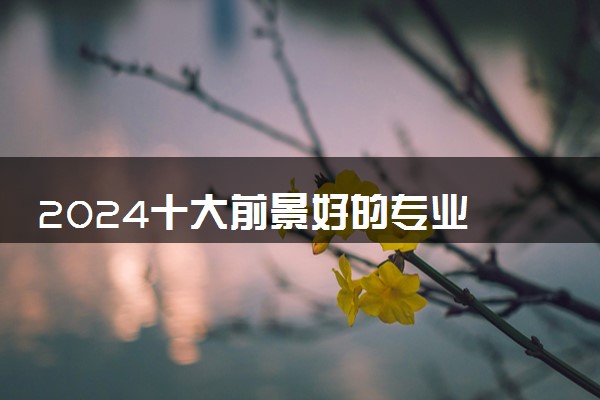2024十大前景好的专业 哪些专业好就业