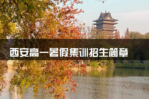西安高一暑假集训招生简章