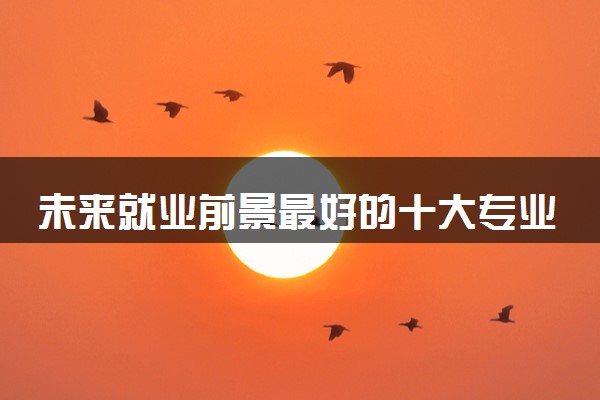 未来就业前景最好的十大专业 2024哪些专业轻松高薪