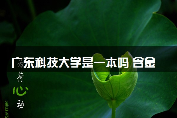 广东科技大学是一本吗 含金量高不高