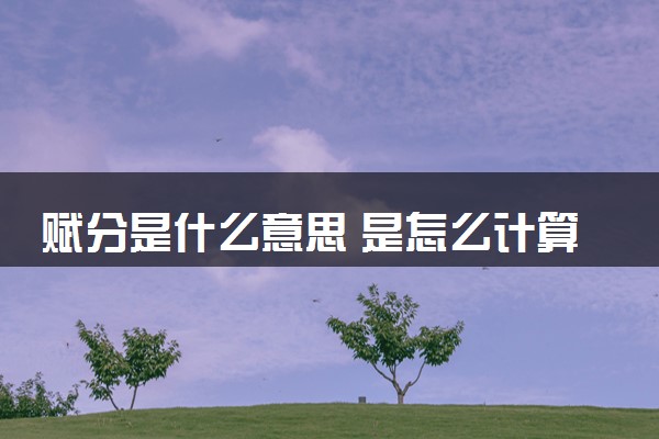 赋分是什么意思 是怎么计算的