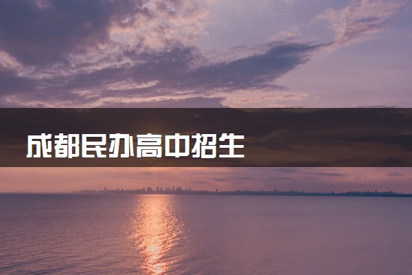 成都民办高中招生