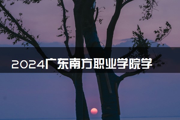 2024广东南方职业学院学费多少钱一年 各专业收费标准