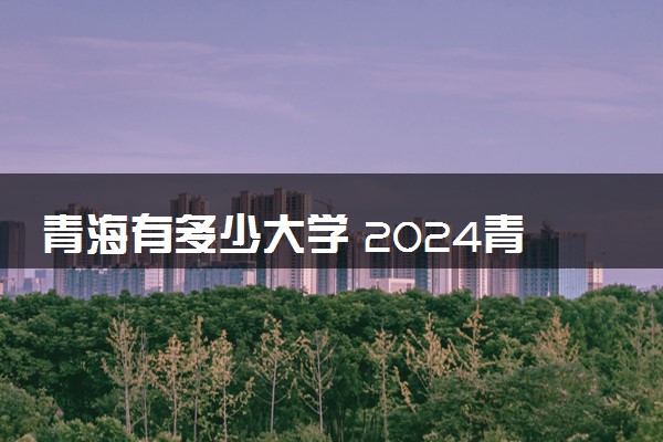 青海有多少大学 2024青海所有大学名单一览表
