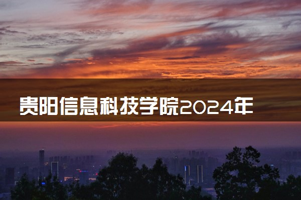 贵阳信息科技学院2024年录取分数线 各专业录取最低分及位次