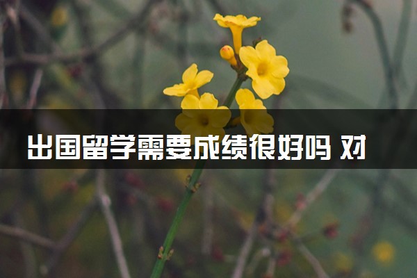 出国留学需要成绩很好吗 对分数要求高吗