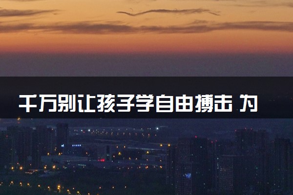 千万别让孩子学自由搏击 为什么这么说