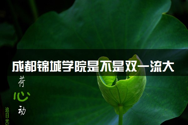 成都锦城学院是不是双一流大学 是名校吗评价怎么样好不好