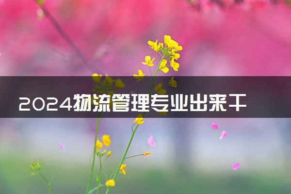 2024物流管理专业出来干什么 就业前景怎么样