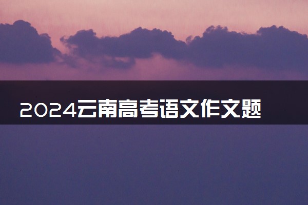 2024云南高考语文作文题目