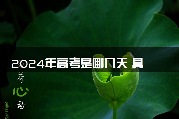 2024年高考是哪几天 具体考试时间安排