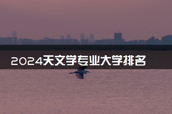 2024天文学专业大学排名 什么大学比较好