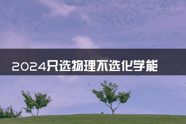 2024只选物理不选化学能报什么专业 可以报理工吗