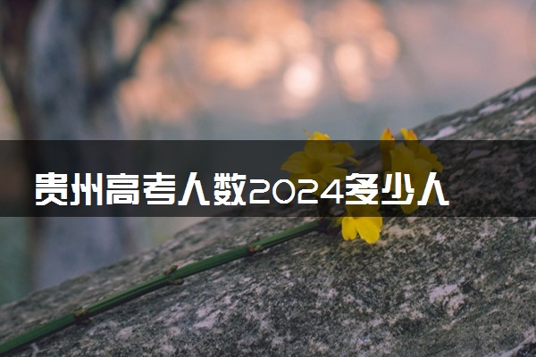 贵州高考人数2024多少人报名 贵州高考报名人数预测