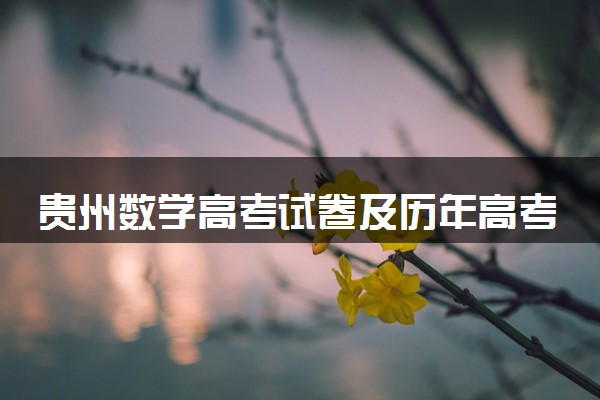 贵州数学高考试卷及历年高考试题 (2024考后更新)