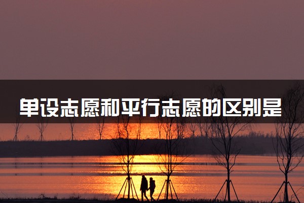 单设志愿和平行志愿的区别是什么 有哪些不同