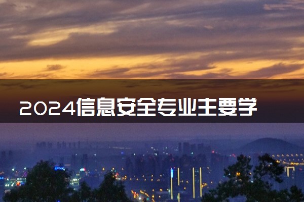 2024信息安全专业主要学什么课程 就业前景及方向有哪些