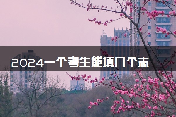2024一个考生能填几个志愿 高考志愿填报方法