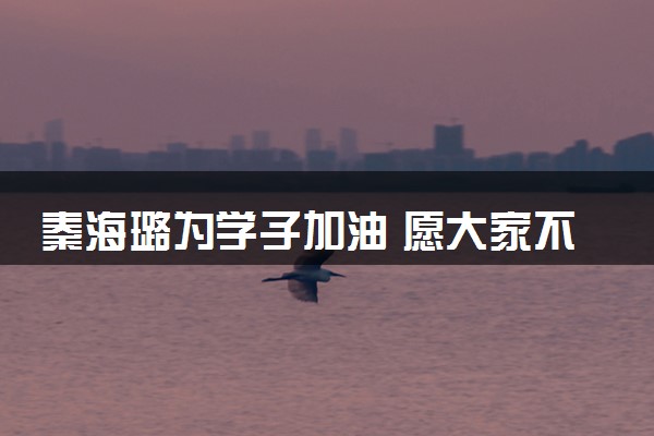 秦海璐为学子加油 愿大家不留遗憾高考加油