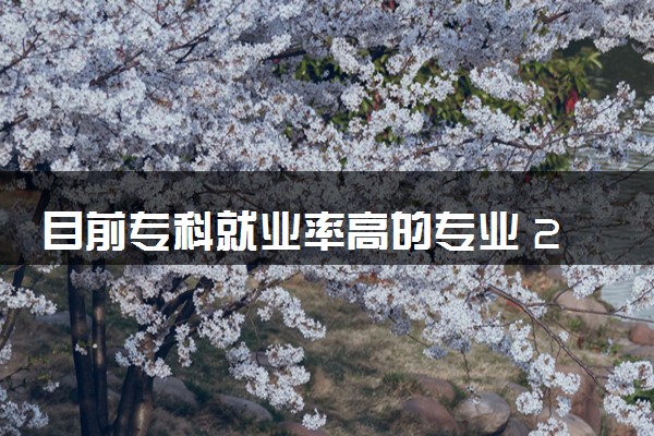 目前专科就业率高的专业 2024哪些专业有发展