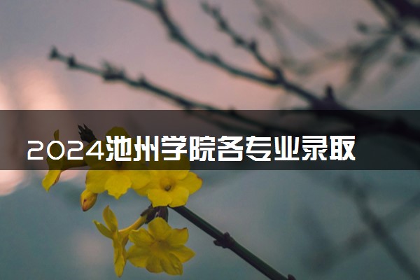 2024池州学院各专业录取分数线及位次 各省录取最低分是多少