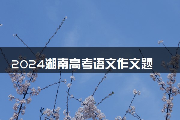 2024湖南高考语文作文题目及解析