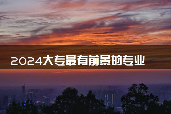 2024大专最有前景的专业 哪些适合男生