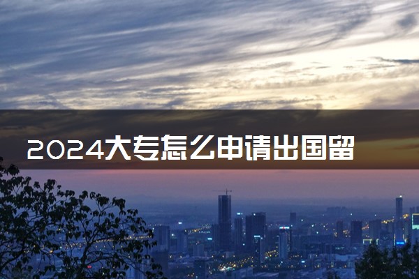 2024大专怎么申请出国留学 有什么要求