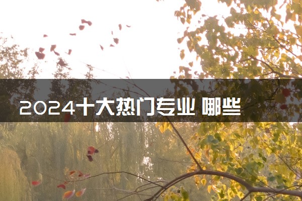 2024十大热门专业 哪些专业前景好