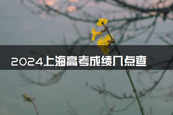 2024上海高考成绩几点查分 具体公布时间及查分方式