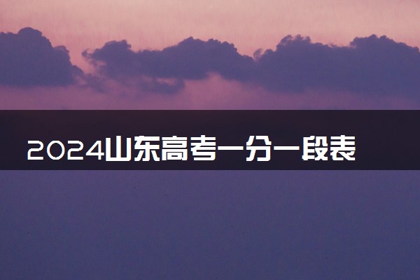 2024山东高考一分一段表 最新高考成绩排名【综合】