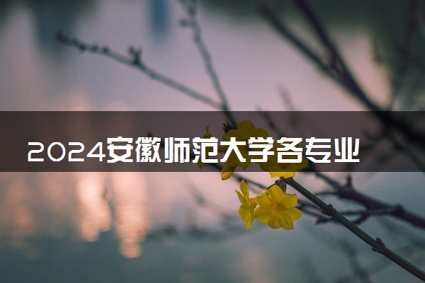2024安徽师范大学各专业录取分数线及位次 各省录取最低分是多少