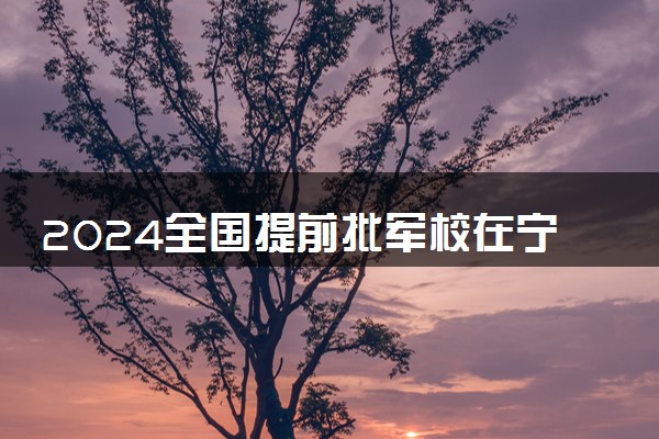 2024全国提前批军校在宁夏招生计划及录取分数线