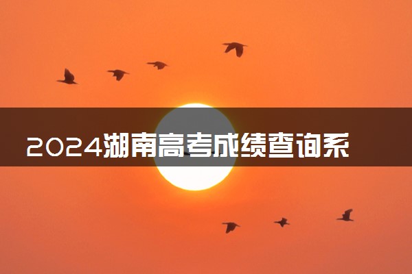 2024湖南高考成绩查询系统入口 什么时候出分