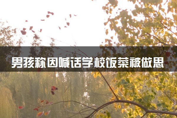 男孩称因喊话学校饭菜被做思想教育 具体怎么回事