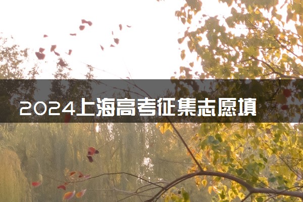 2024上海高考征集志愿填报时间及网址入口 具体填报流程