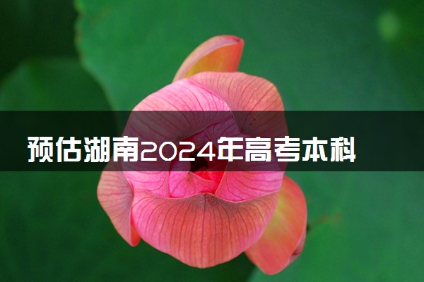 预估湖南2024年高考本科分数线 本科预计多少分能上