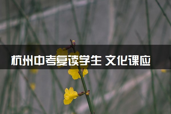 杭州中考复读学生 文化课应从哪些方面入手