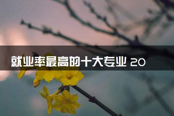 就业率最高的十大专业 2024什么专业适合女生