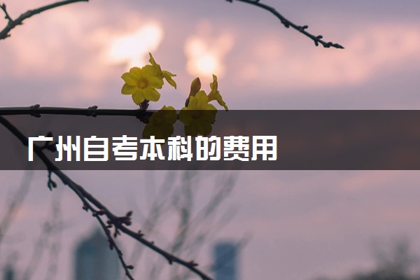广州自考本科的费用