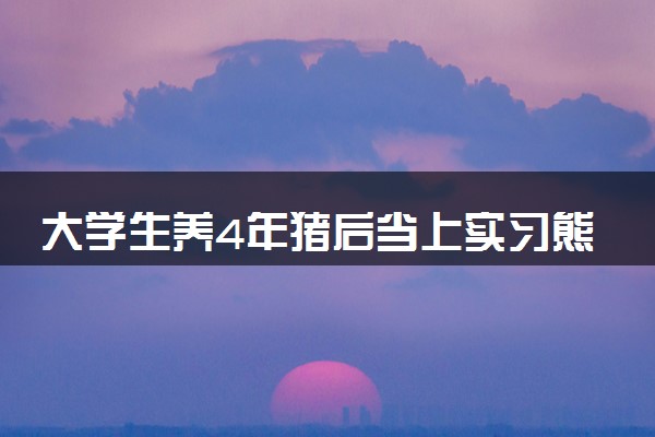 大学生养4年猪后当上实习熊猫饲养员 什么情况